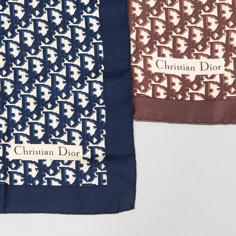 Christian Dior, two silk scarves.