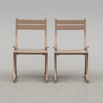 A pair of late 20th century garden chairs, "Sneckan", Folke Bensow, Byarums Bruk.