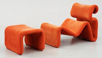 A Jan Ekselius 'Etcetera' or 'Jan' easy chair with ottoman. JO Carlsson  1970's.