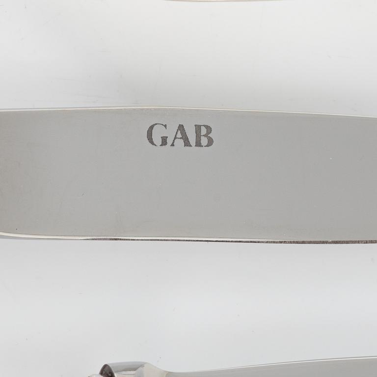 Bestickservis, 205 delar, silver, modell "Svensk", GAB, bl a Eskilstuna 1999.