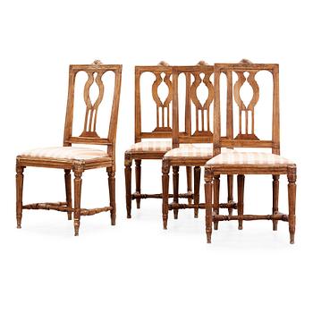 Four Gustavian chairs by Johan Petter Mansnerus, master 1783.