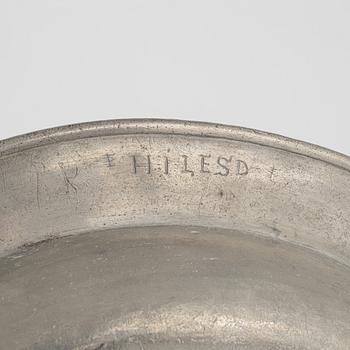 A group of eight Swedish pewter dishes, 18th-20th Century, including Mathias Norling, Jönköping, 1863.