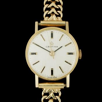 ARMBANDSUR, dam, Certina, band 18k guld. Totalvikt 25g.