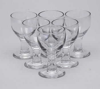 ÖLGLAS, 6 st, "Ruben", Signe Persson-Melin, Boda glasbruk, formgivet 1967.