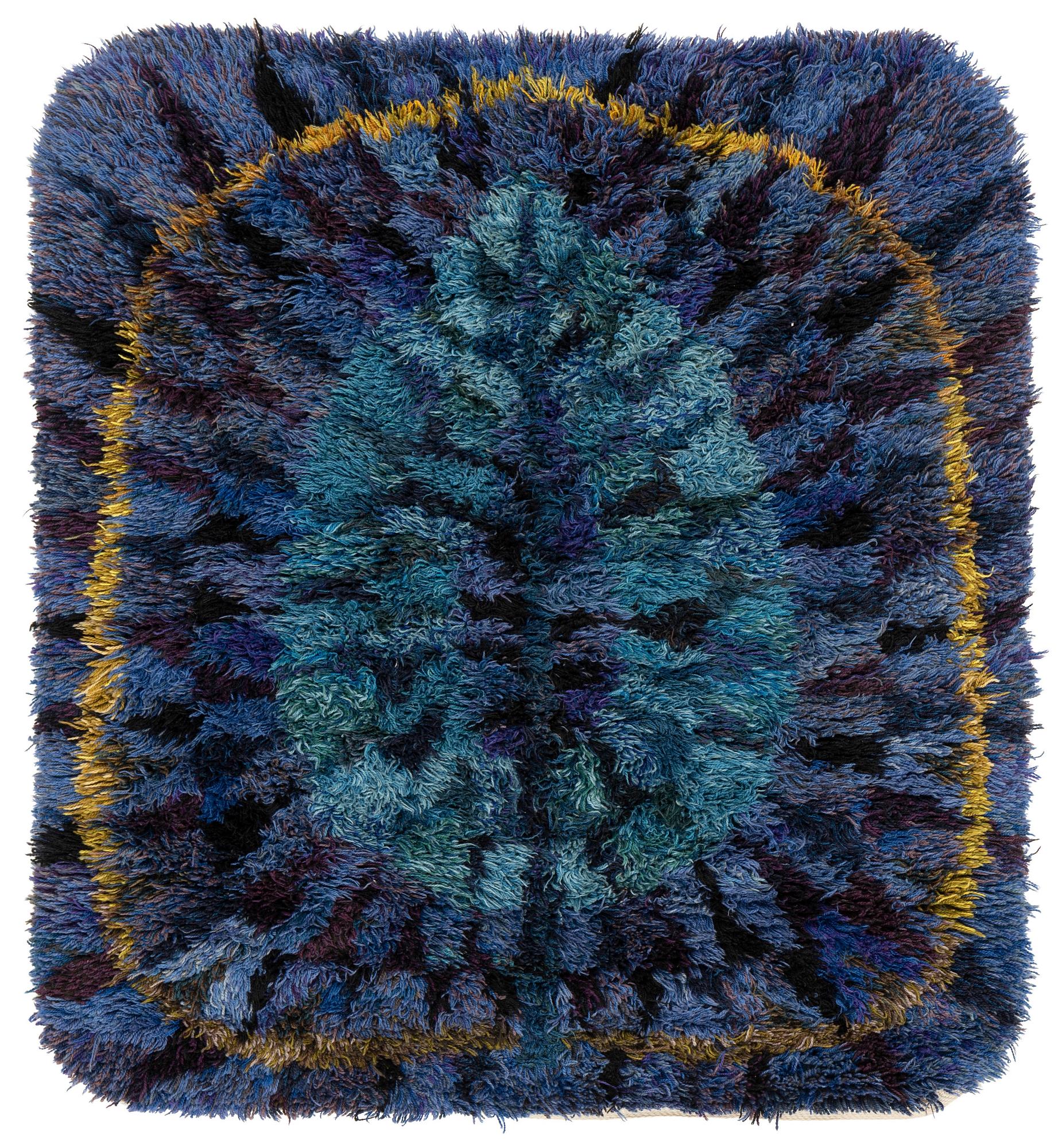 Ingrid Dessau, a carpet, "Blått blad", knotted pile, ca 160,5 x 145 cm.