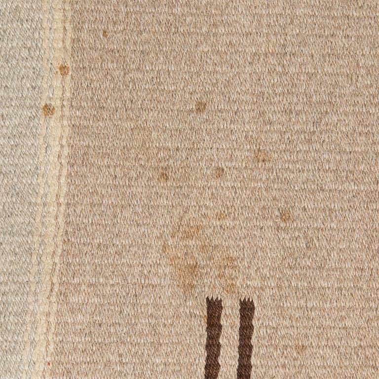 A 1930's Finnish flat weave carpet. Circa 247 x 150 cm.