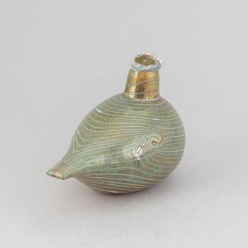 A glass bird by Oiva Toikka, Nuutajärvi, Finland, Signed.