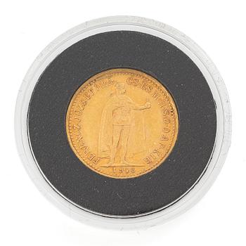Guldmynt, Ungern, Franz Josef, 10 Korona, 1906.