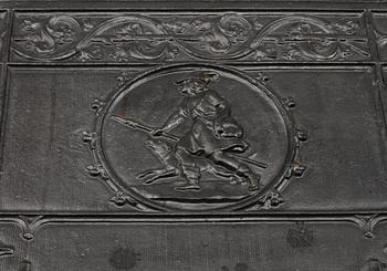 GJUTJÄRNSRELIEFER, ett par, sent 1900-/tidigt 2000-tal.