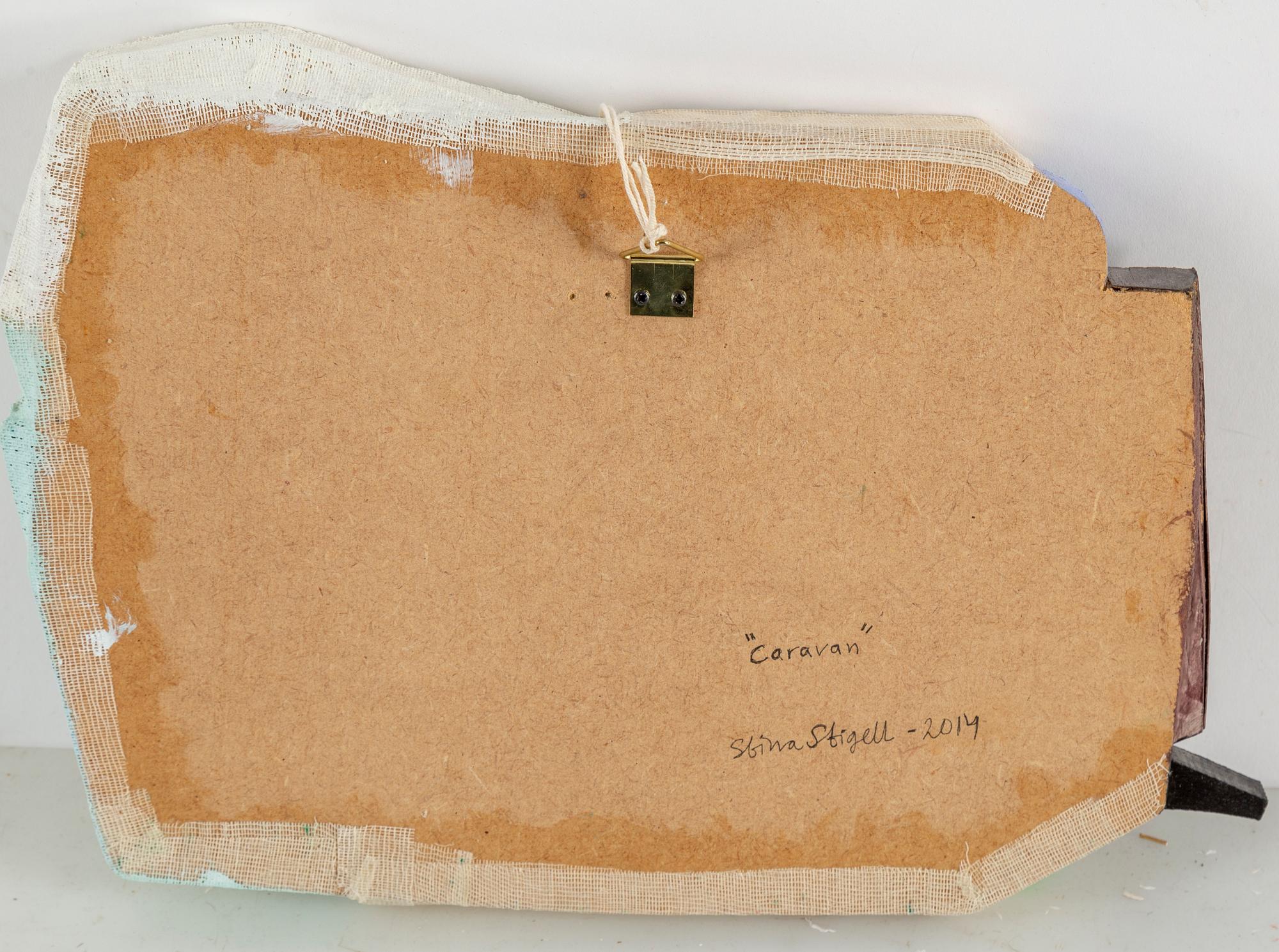 STINA STIGELL, Mixed media and assemblage signed and dated 2014.