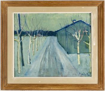 HELGE LINDEN, oil on panel, signed.