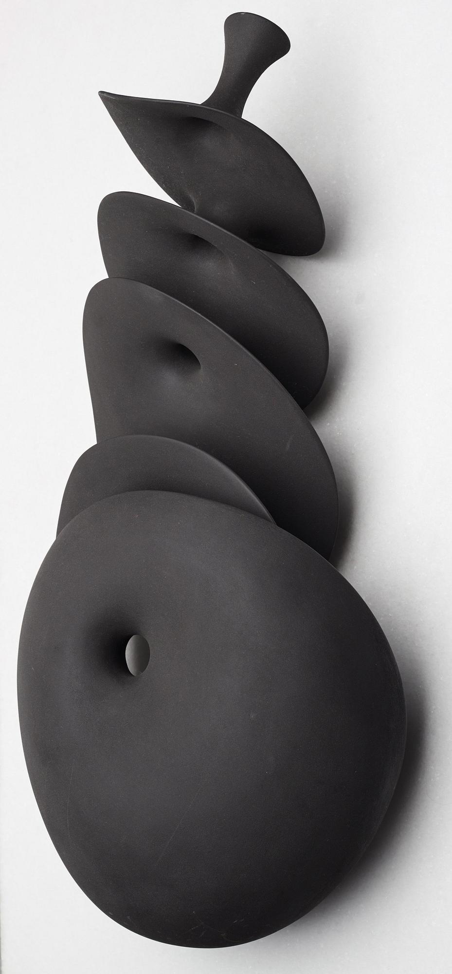 Eva Hild, a black stoneware sculpture "Prolongation", Sweden 2009.