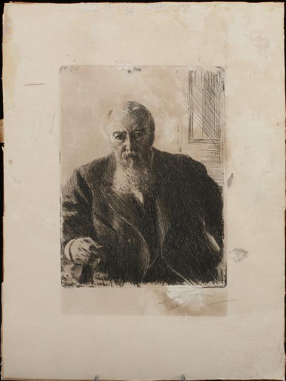ANDERS ZORN, etsning, "C. F. Liljevalch", signerad.