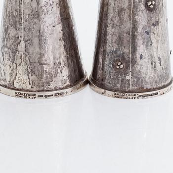 A silver vase and candlestick, Pirkan-Kulta, Tampere, Finland 1961 and 1960.