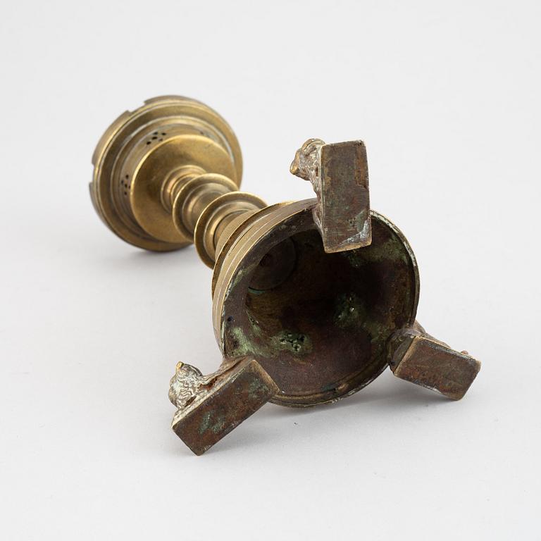 LJUSSTAKE, brons, gotisk stil, 1800-tal.