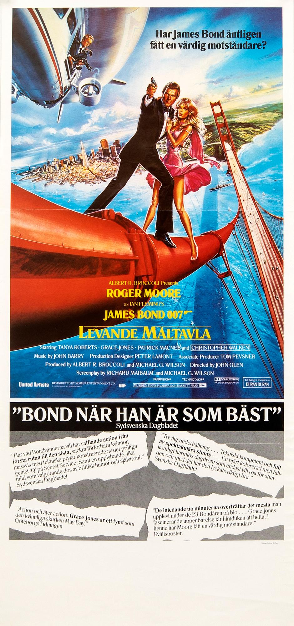 Filmaffisch James Bond "Levande måltavla (A view to a kill)" Uddeholm offset 1985.