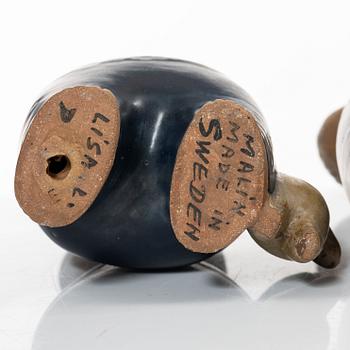 Lisa Larson, figuriner, 3 st, stengods, ur serien "Larsons ungar", Gustavsberg.