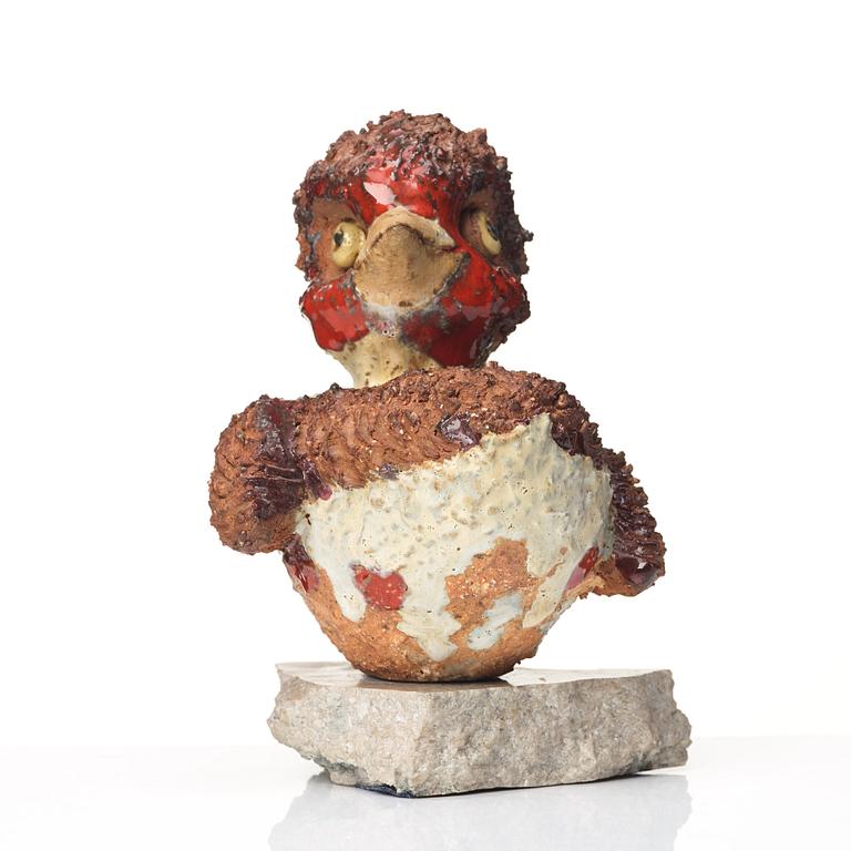 Tyra Lundgren, a stoneware sculpture of a bird, Sweden ca 1973.