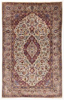 A semi-antique silk Keshan, c. 220 x 135 cm.