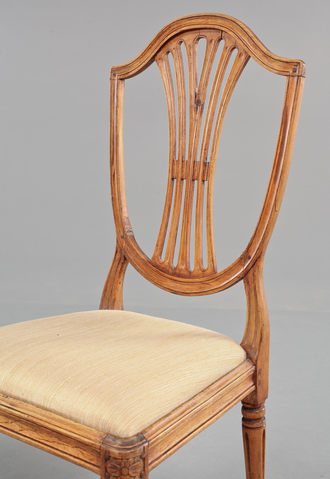 STOLAR, 6 st, gustavianska, omkring 1800.