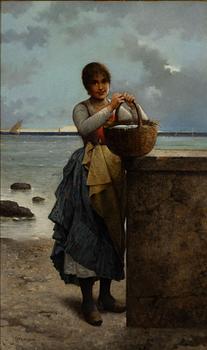 August Hagborg, Young Woman with the Day's Catch.