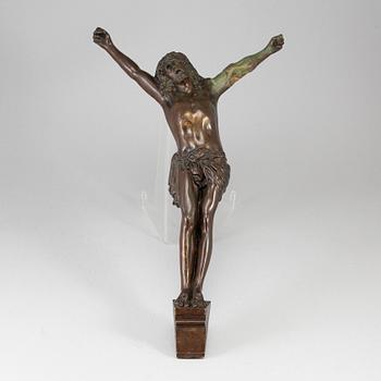 A 19th century bronze crucifix.