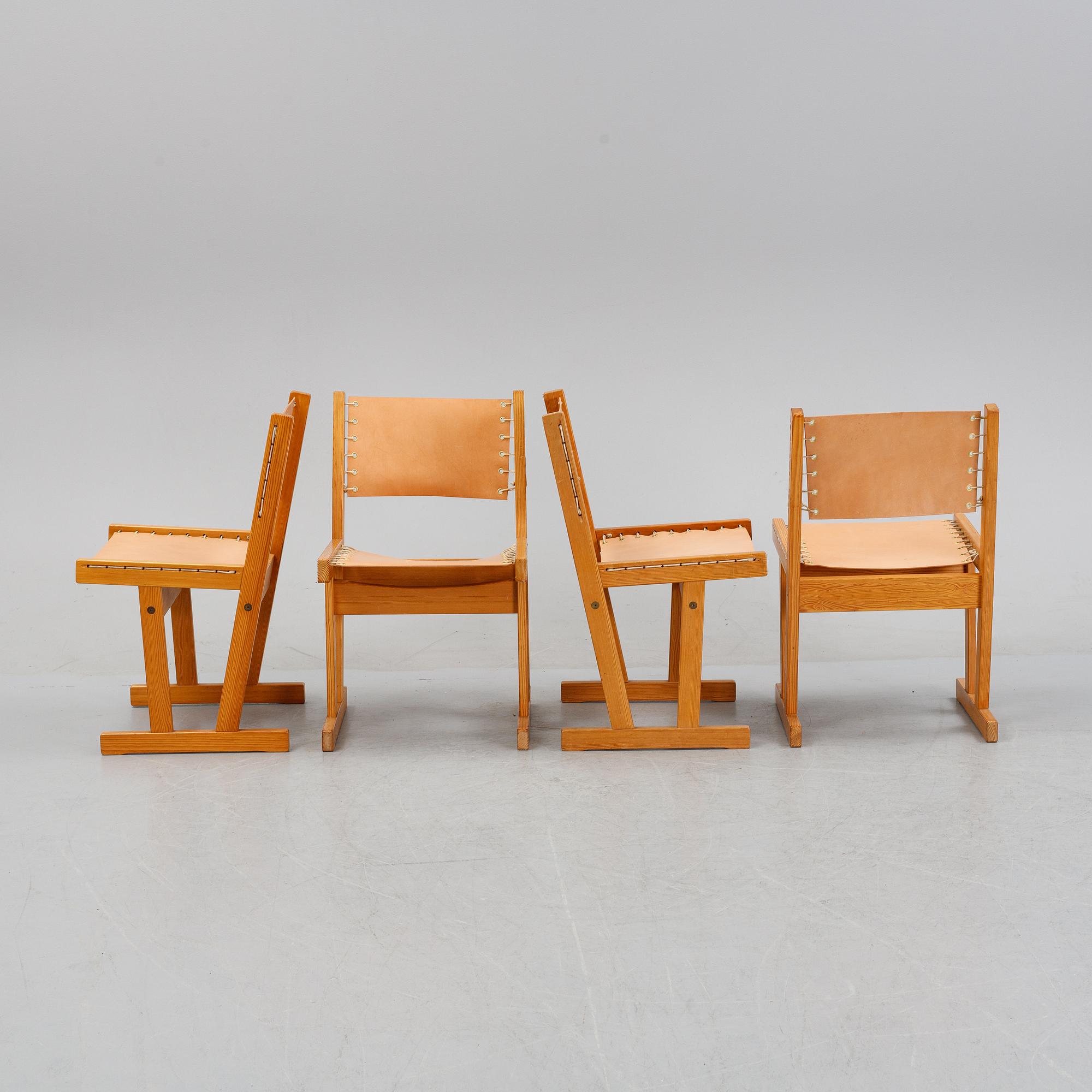 Four chairs by Svein Bjørneng for Bruksbo, Norway.
