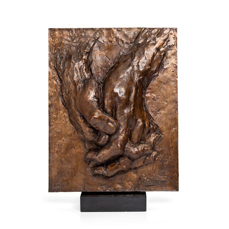 Gudmar Olovson, relief/sculpture. Signed. Numbered. Foundry mark. Bronze, total height 80 cm, length 58.5 cm.