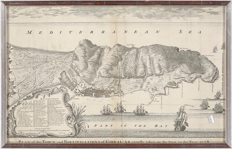 KARTA, kopparstick, James Basire, omkring 1700-talets mitt.