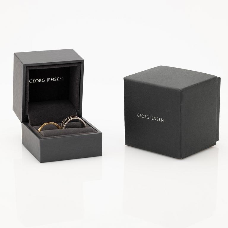 Georg Jensen, Ring, "Fusion", 3 +1 parts, 18K gold and white gold, set with brilliant-cut diamonds.
