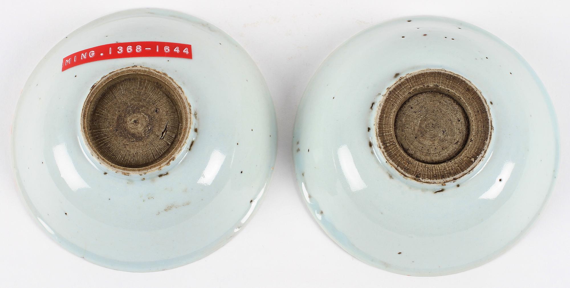 SKÅLFAT, ett par, porslin, Kina, Ming 1600-tal.