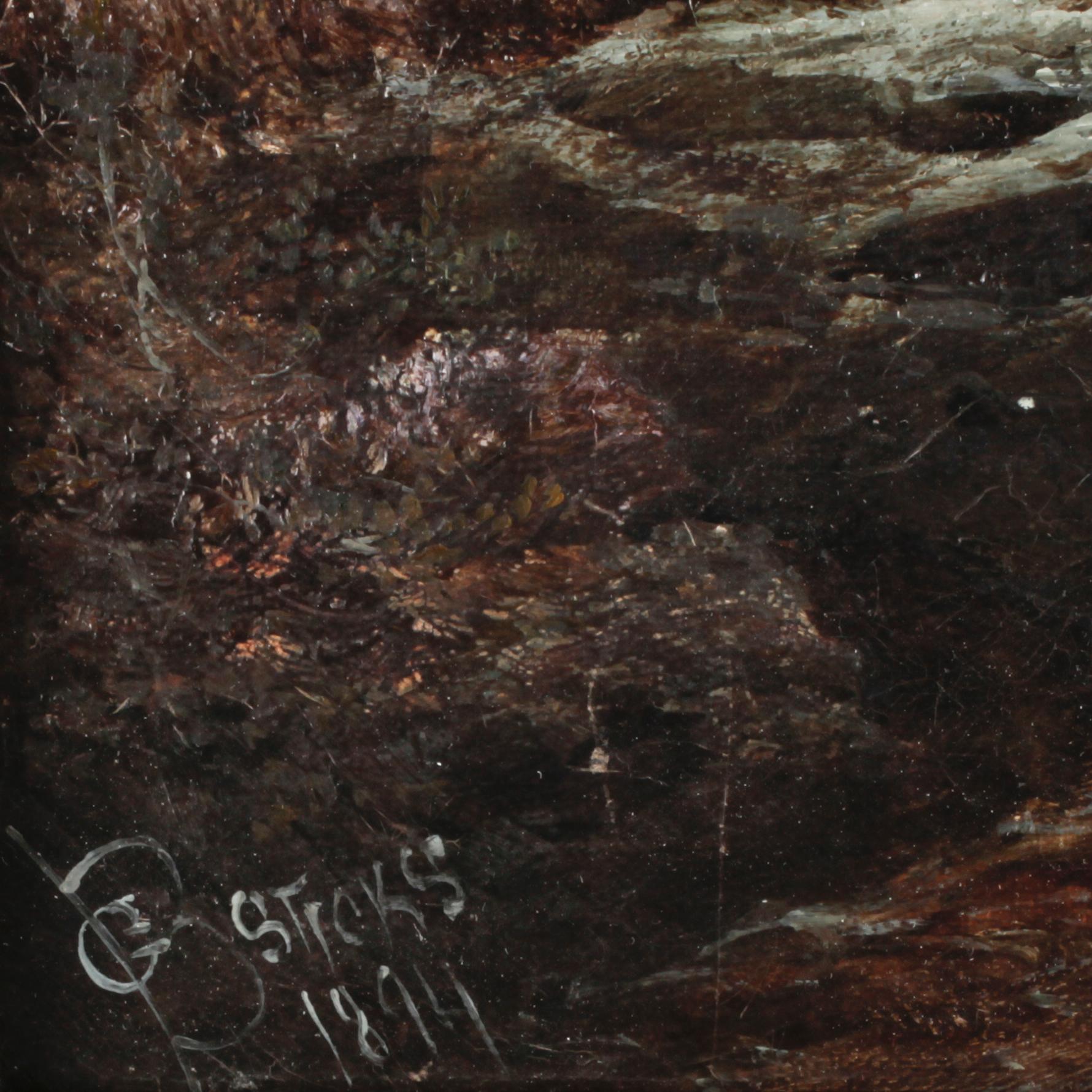 GEORGE BLACKIE STICKS, olja på duk. Sign o dat 1894.