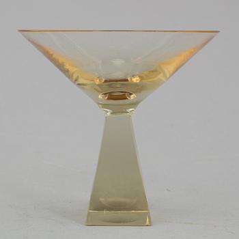 COCKTAILGLAS OCH KARAFF, 7 delar, glas, Trelleborg Glasbruk, 1900-talets mitt.