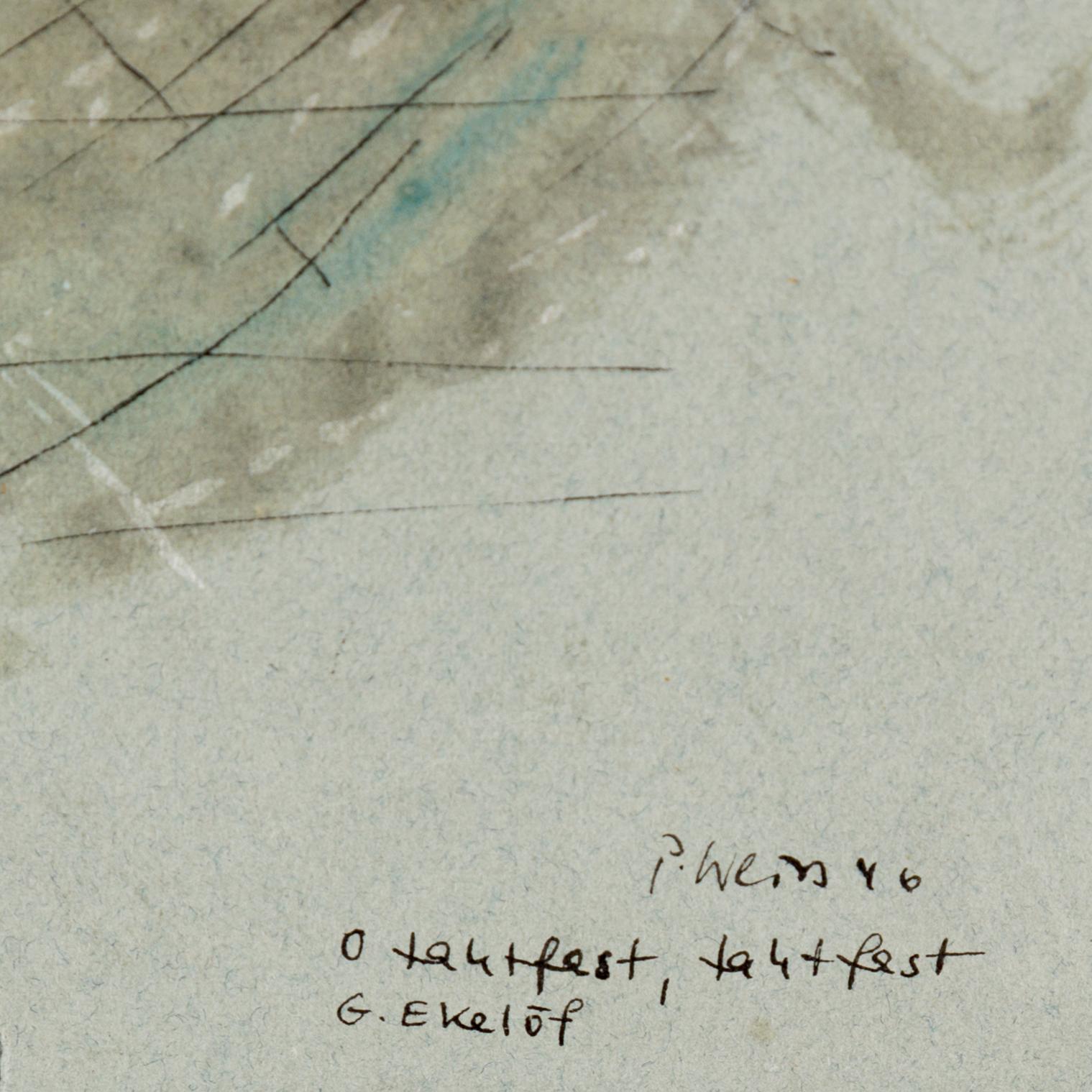 PETER WEISS, mixed media on paper, signed and dated 46.