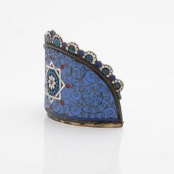 Bridal crown, possibly, silver and enamel, Russia, early 20th century.