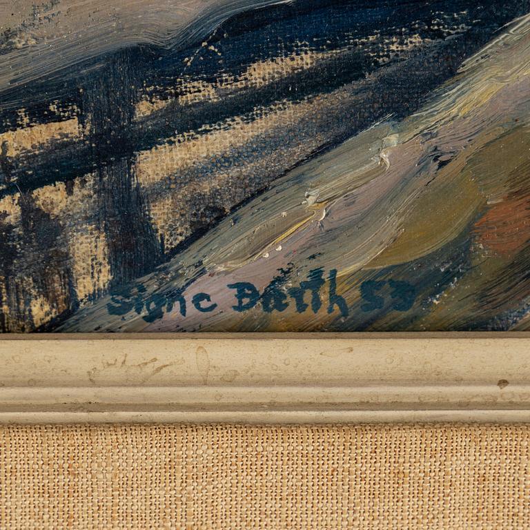 SIGNE BARTH, oil on canvas/panel, signed and dated -53.