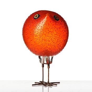 Alessandro Pianon, skulptur, "Pulcino", fågel, glas, Vetreria Vistosi, Italien, 1960-tal.