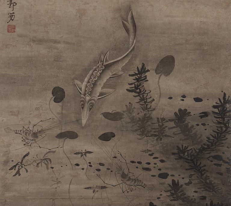 RULLMÅLNING, troligen Japan med kinesisk montering, 1800-tal.