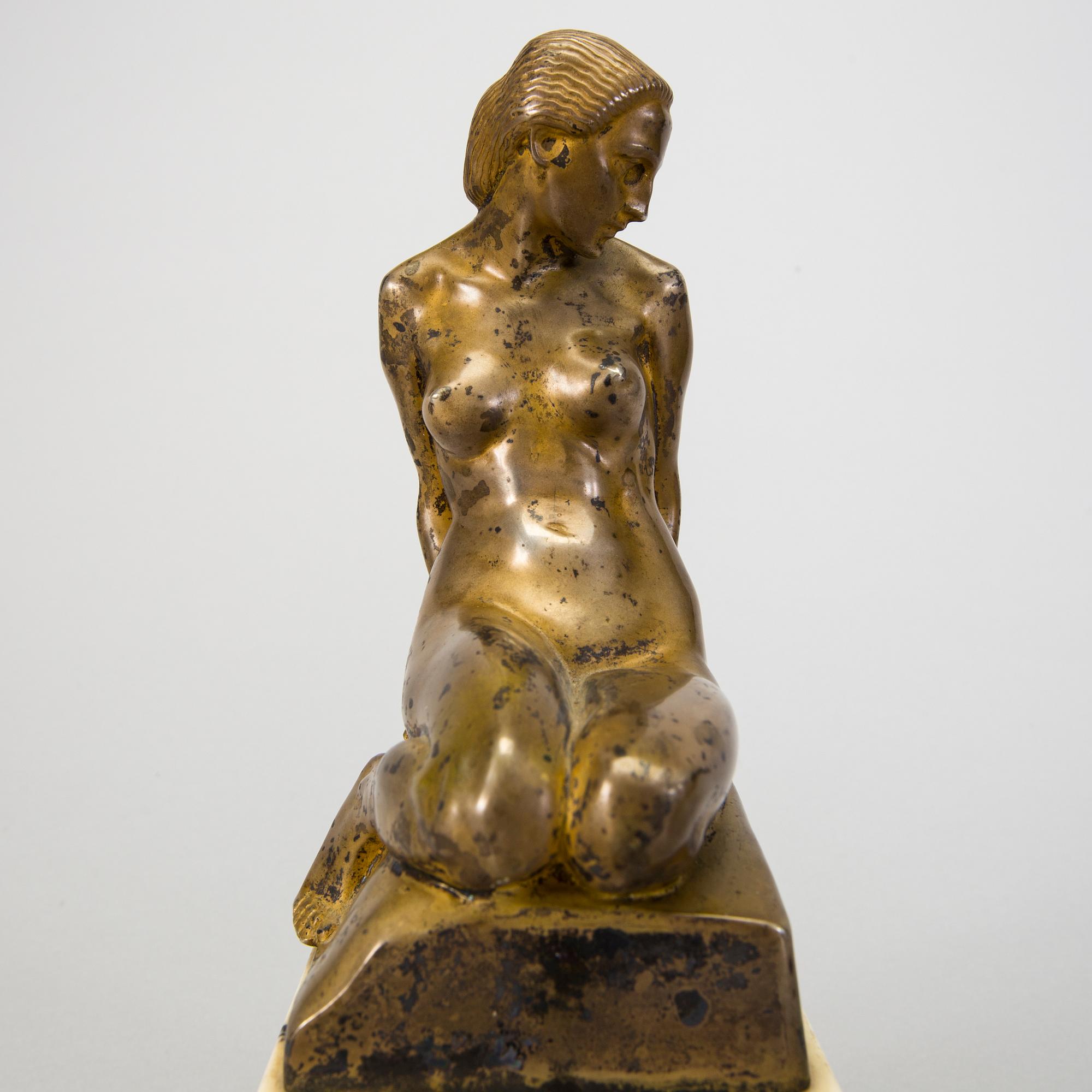 ADOLF POHL, sculpture, bronze, gold patina, signed A. Pohl and numbered 121/117.