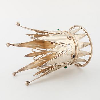 A bridal crown set with cabochon-cut gemstones by Tore Eld, Ceson, Göteborg 1955.