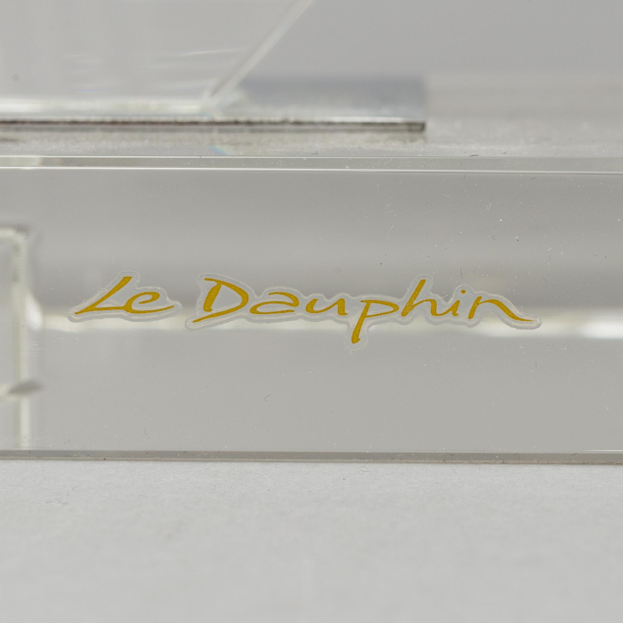 A pair of glass table lamps from Le Dauphin, France, 20th century.