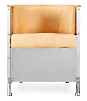 34. A Mats Theselius aluminium and leather 'Aluminium/Theselius' armchair, Källemo.