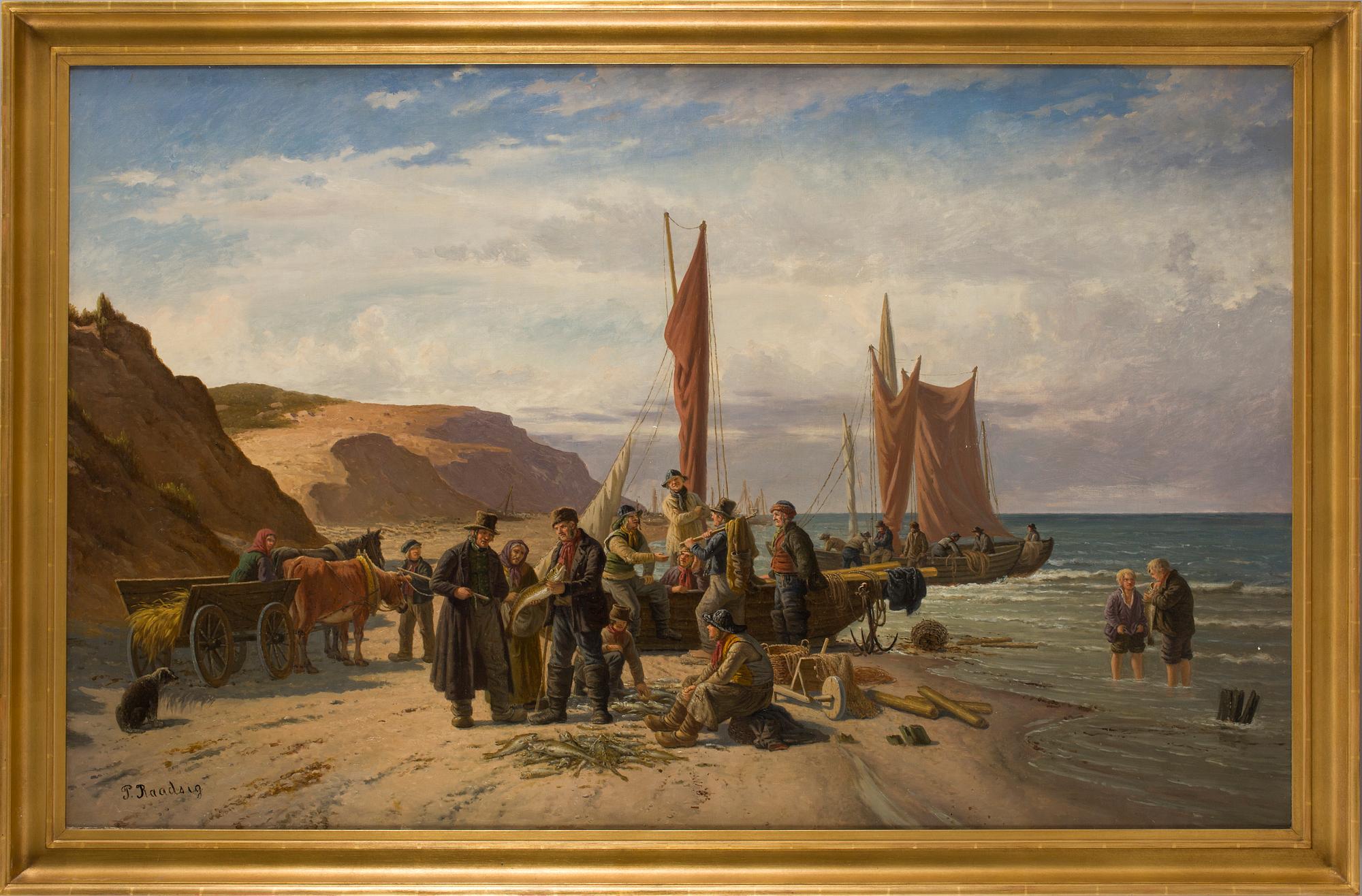 JOHAN PETER RAADSIG, hans art, olja på duk, bär signatur.