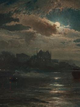 Gustaf Rydberg, Stockholm in moonlight.