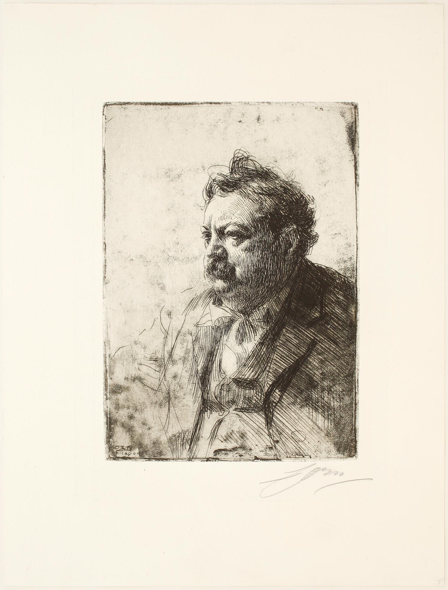 ANDERS ZORN, etsning, utförd 1900, signerad i blyerts.