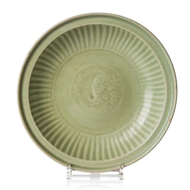 A Celadon dish, Ming dynasty (1368-1644).