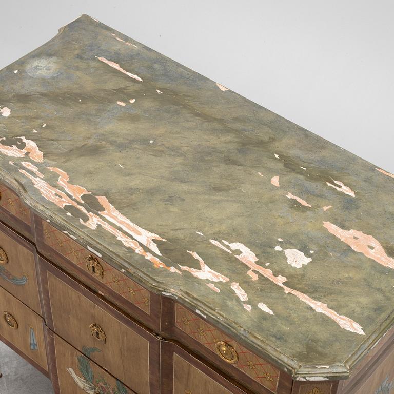A Gustavian painted commode, late 18th century.