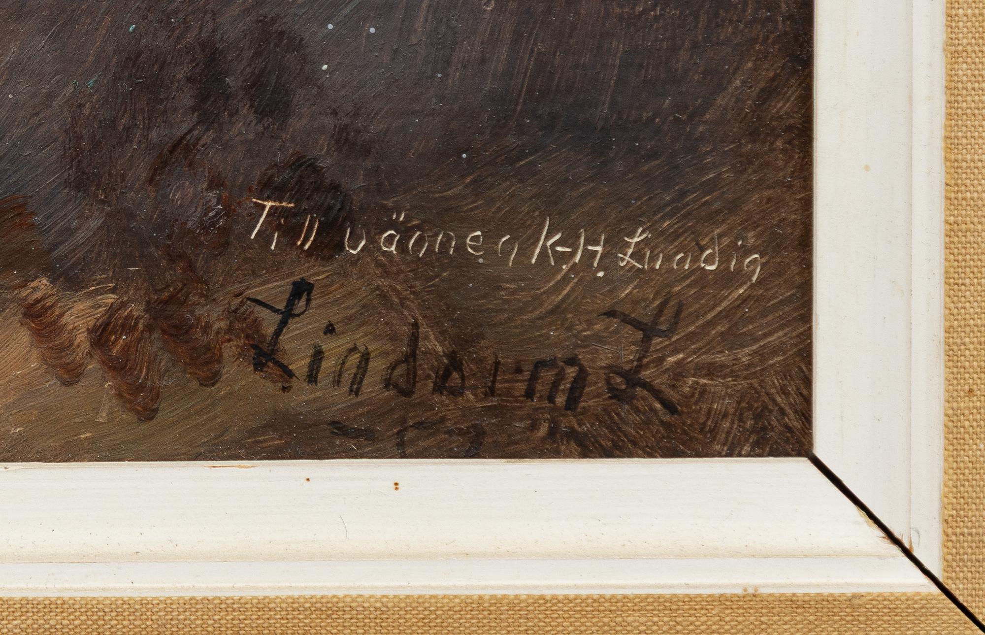 Lindorm Liljefors, Autumn landscape with mallard.