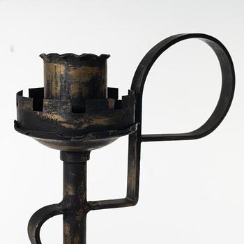 Bjerkås, a wrought iron floor candlestick model "91", Gothenburg, 1930s.