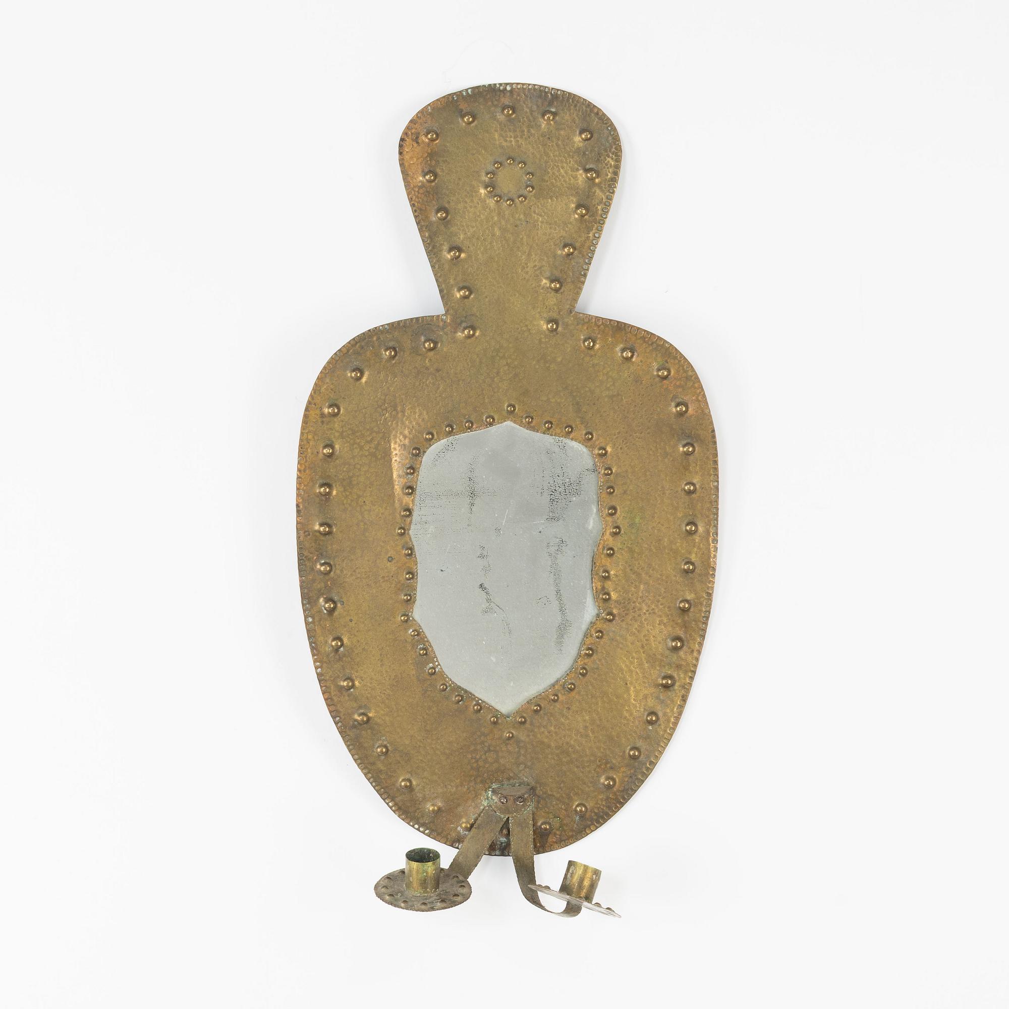 Ljusplåtar, ett par, omkring år 1900. Barockstil.